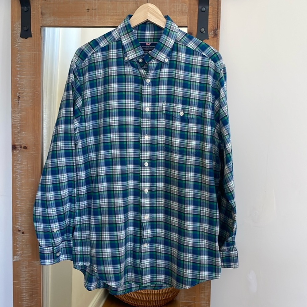 Vineyard Vines Potomac Plaid Crosby Shirt Size M